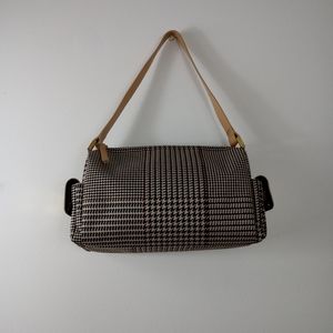 Ralph Lauren Plaid Handbag With Gold Hardware